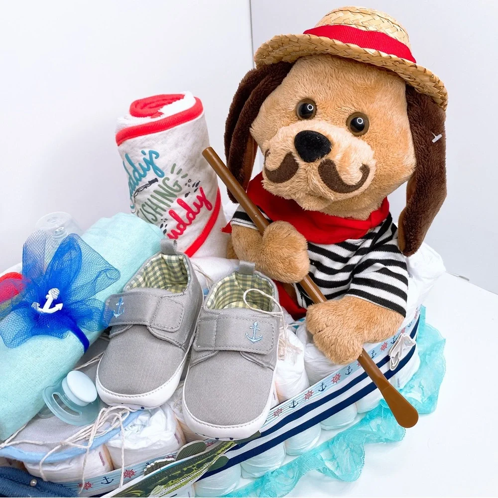 Fisherman Diaper Cake, Boatman Diaper Cake